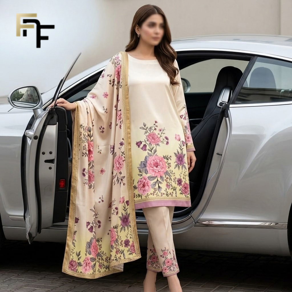 Premium Silk 3-Piece Unstitched Suit – FNF-SLK-001