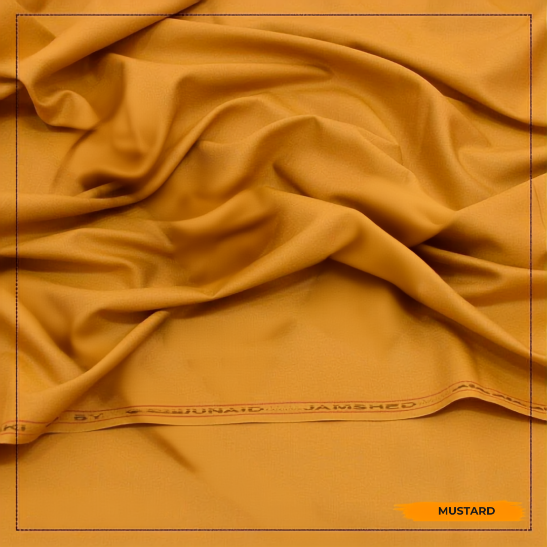 Premium Mustard Boski Wash N Wear – Unstitched Suit