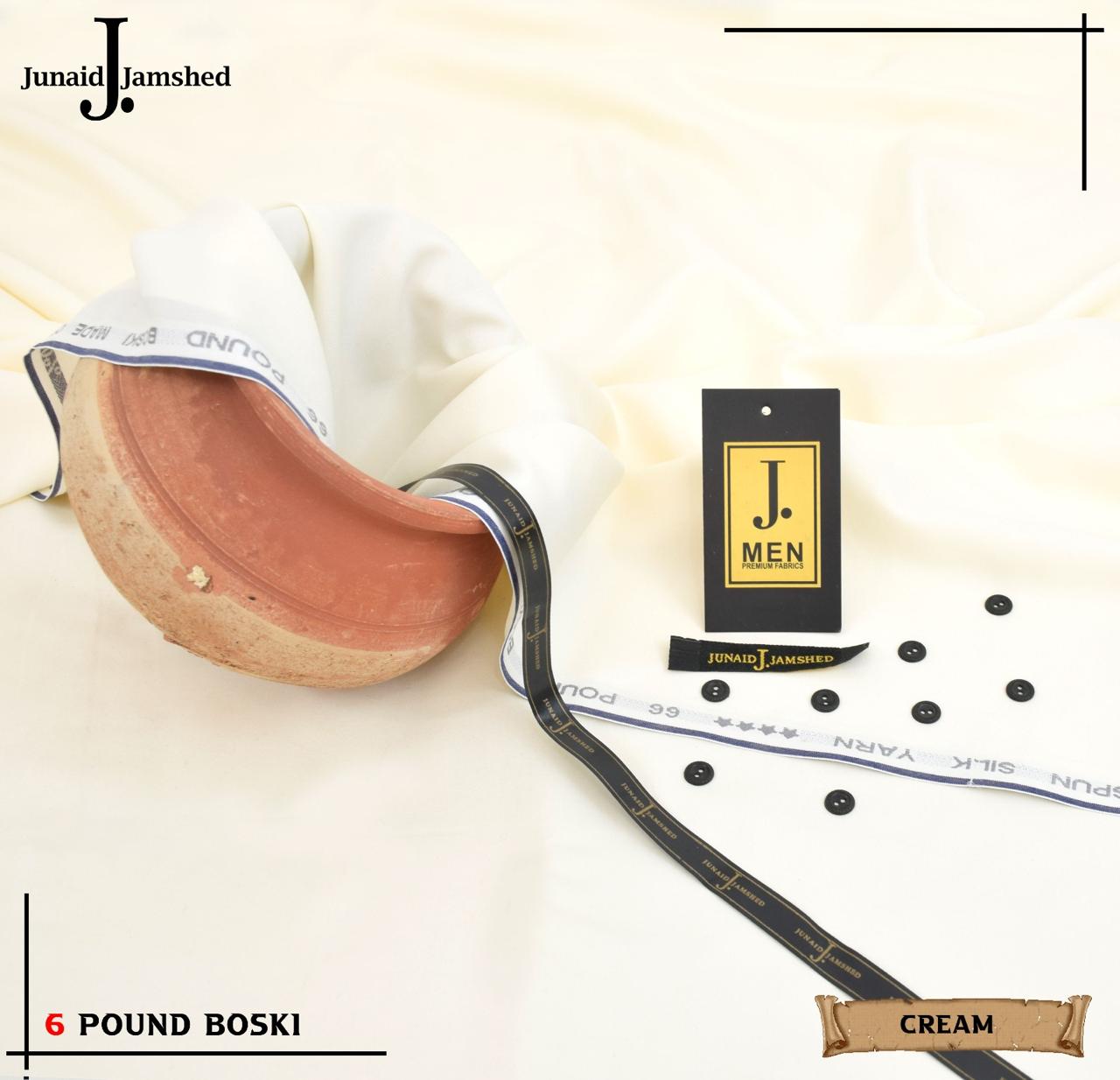 J. Boski 6 Pound Special – Cream | Premium Wash & Wear Unstitched Suit