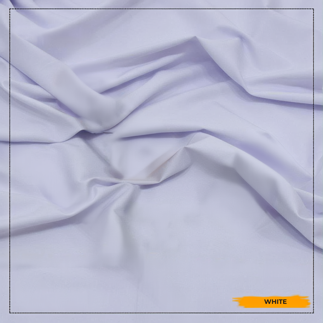 Premium White Boski Wash N Wear – Unstitched Suit