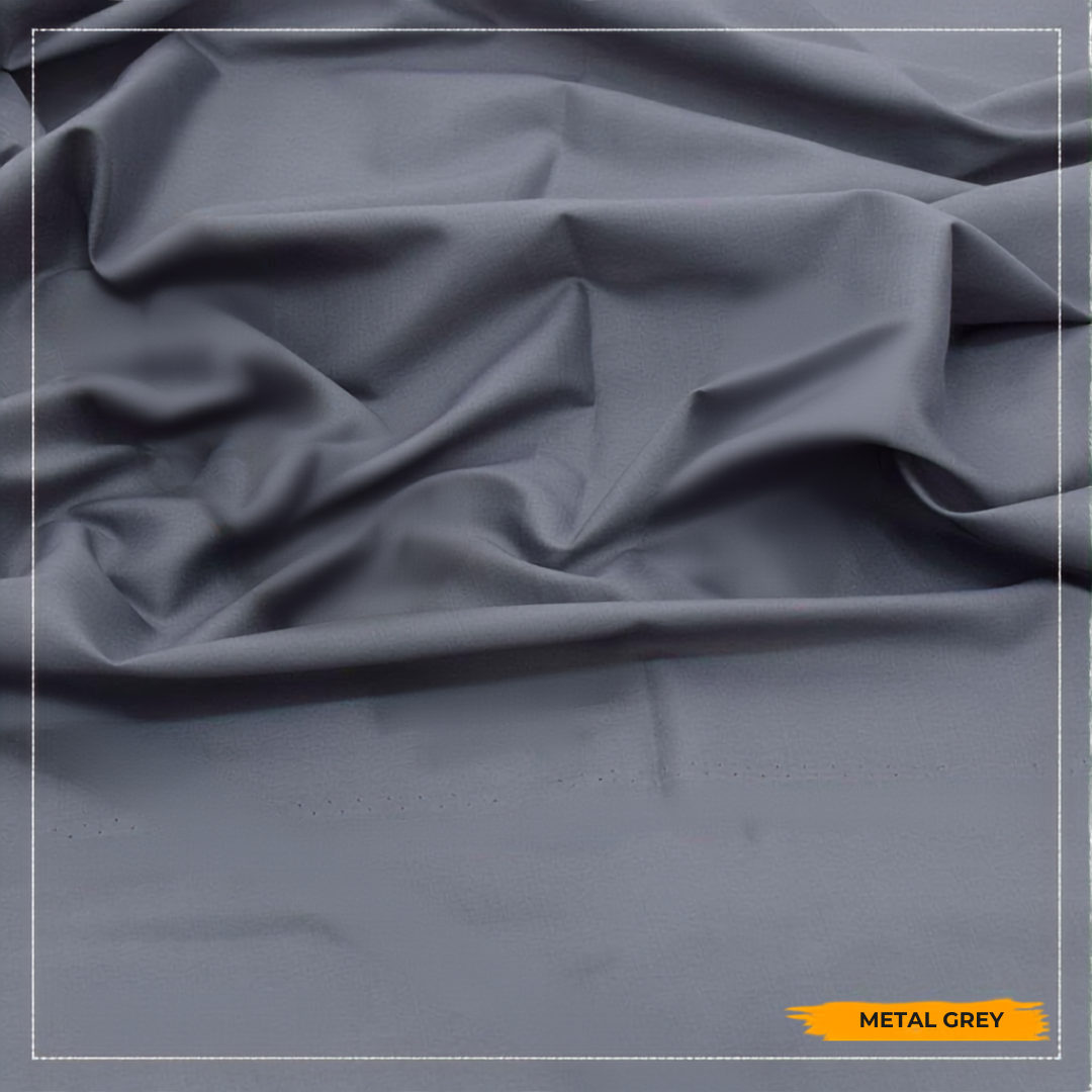 Premium Metal Grey Boski Wash N Wear – Unstitched Suit