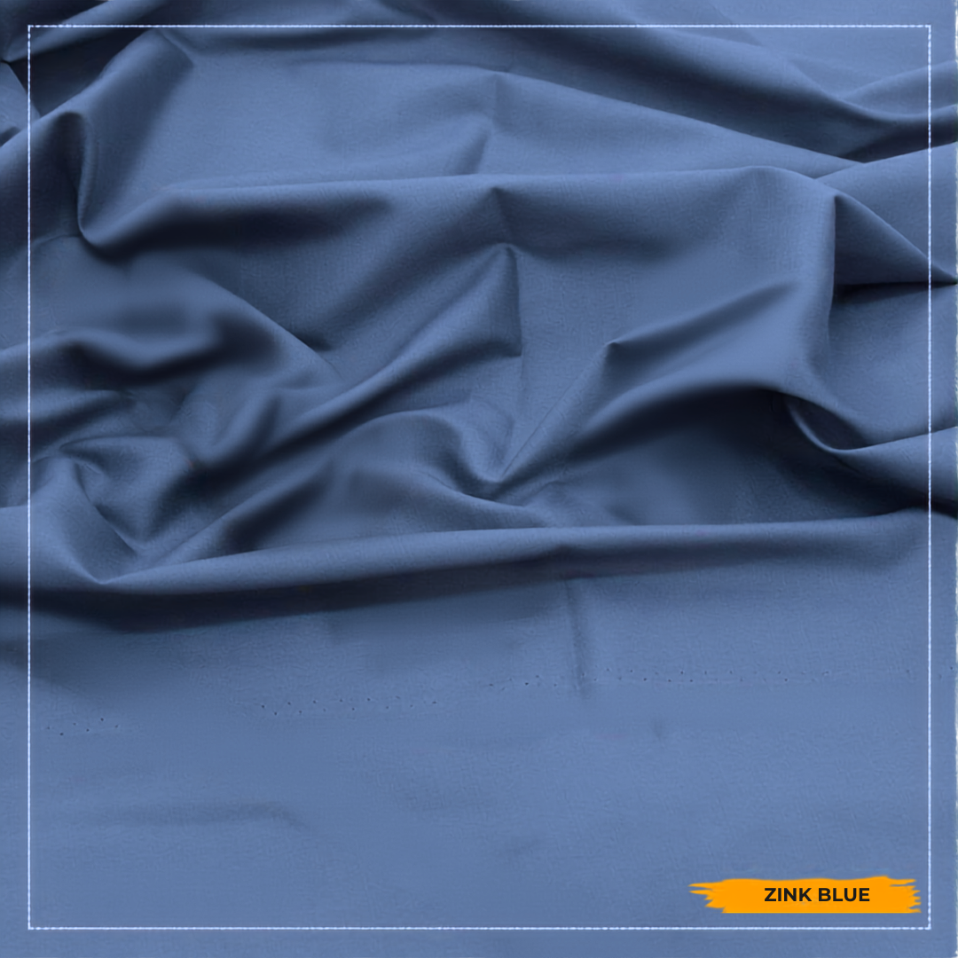 Premium Zink Blue Boski Wash N Wear – Unstitched Suit